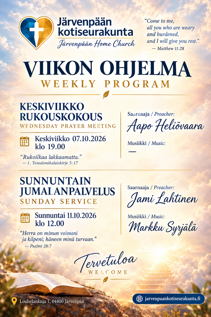 Home heavenly weekly church program